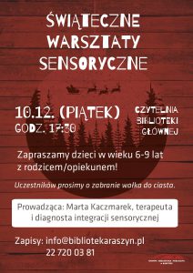Świąteczne warsztaty sensoryczne - 10 grudnia 2021 - plakat