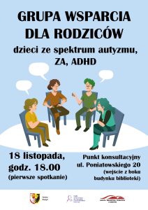 Grupa wsparcia dla rodziców dzieci ze spektrum autyzmu, ZA, ADHD - alternatywa tekstowa w artykule