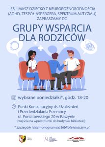 Grupa wsparcia dla rodziców dzieci ze spektrum autyzmu, ZA, ADHD - alternatywa tekstowa w artykule