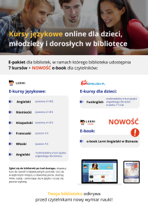 Powiększ. Zasady korzystania z bezpłatnych kursów językowych online w alternatywie tekstowej w artykule.