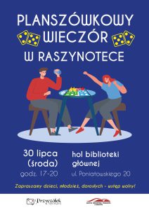 Powiększ. Planszówkowy wieczór w Raszynotece - alternatywa tekstowa w artykule