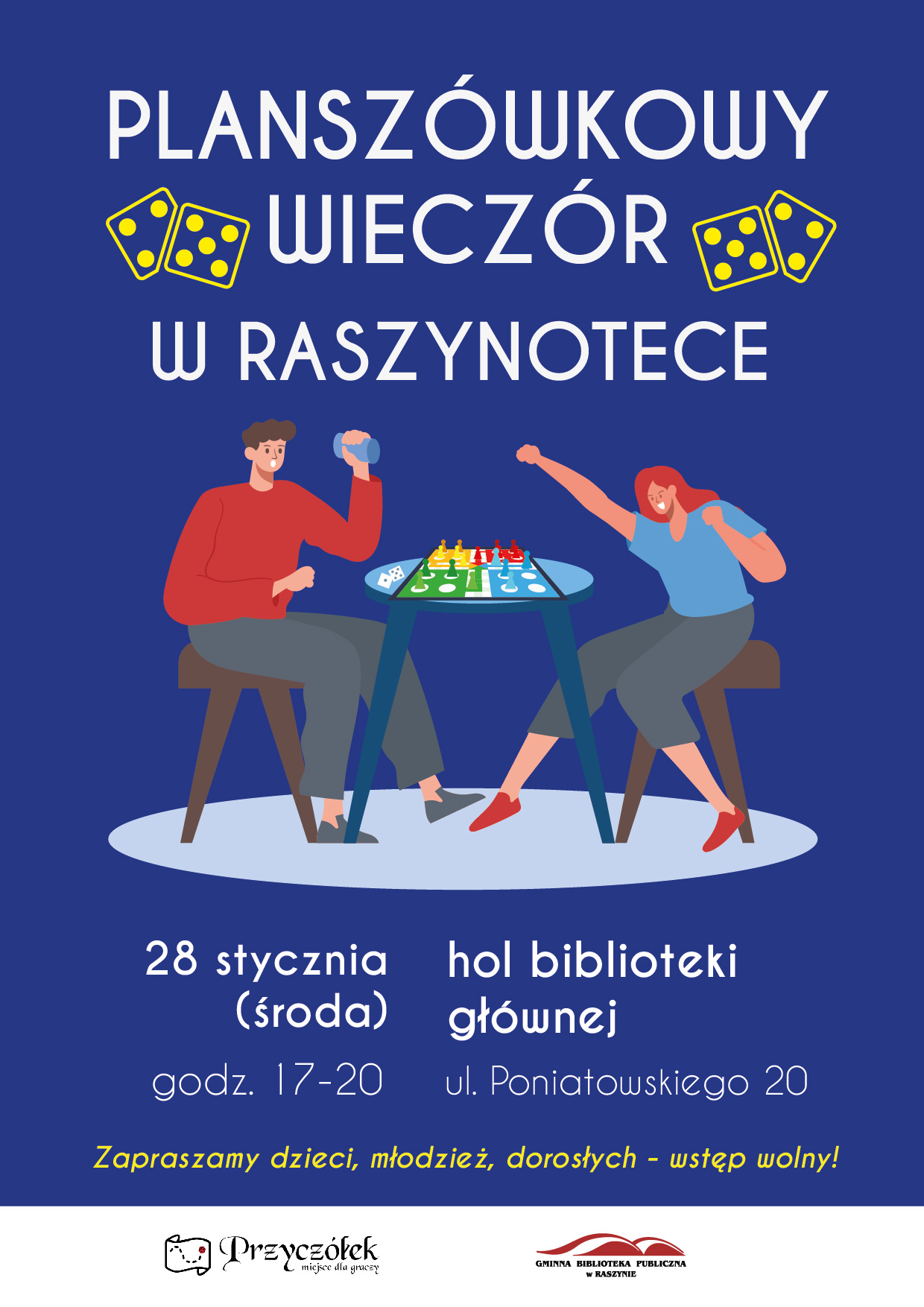 Powiększ. Planszówkowy wieczór w Raszynotece - alternatywa tekstowa w artykule