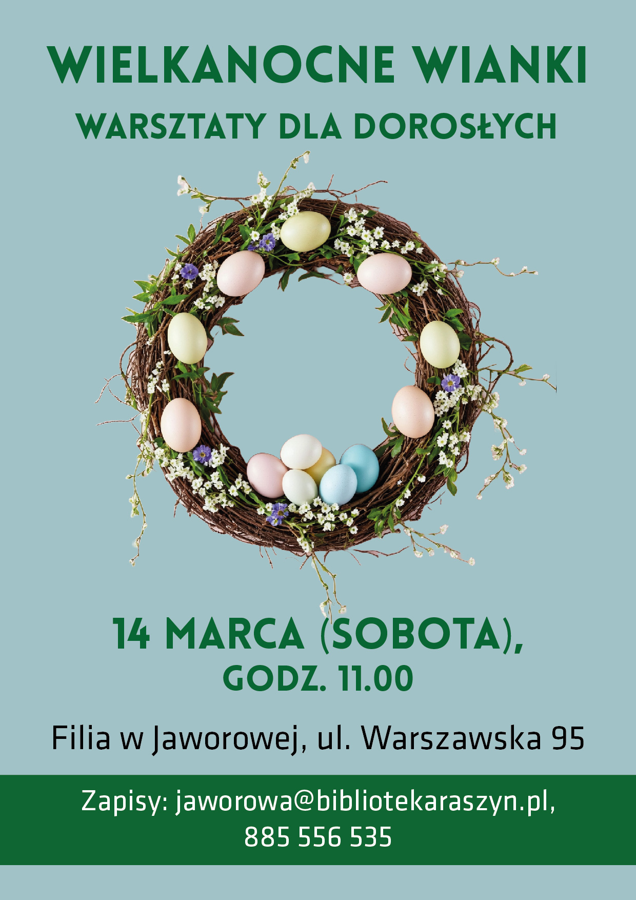 Powiększ. Wielkanocne wianki - warsztaty w filii. Alternatywa tekstowa w artykule