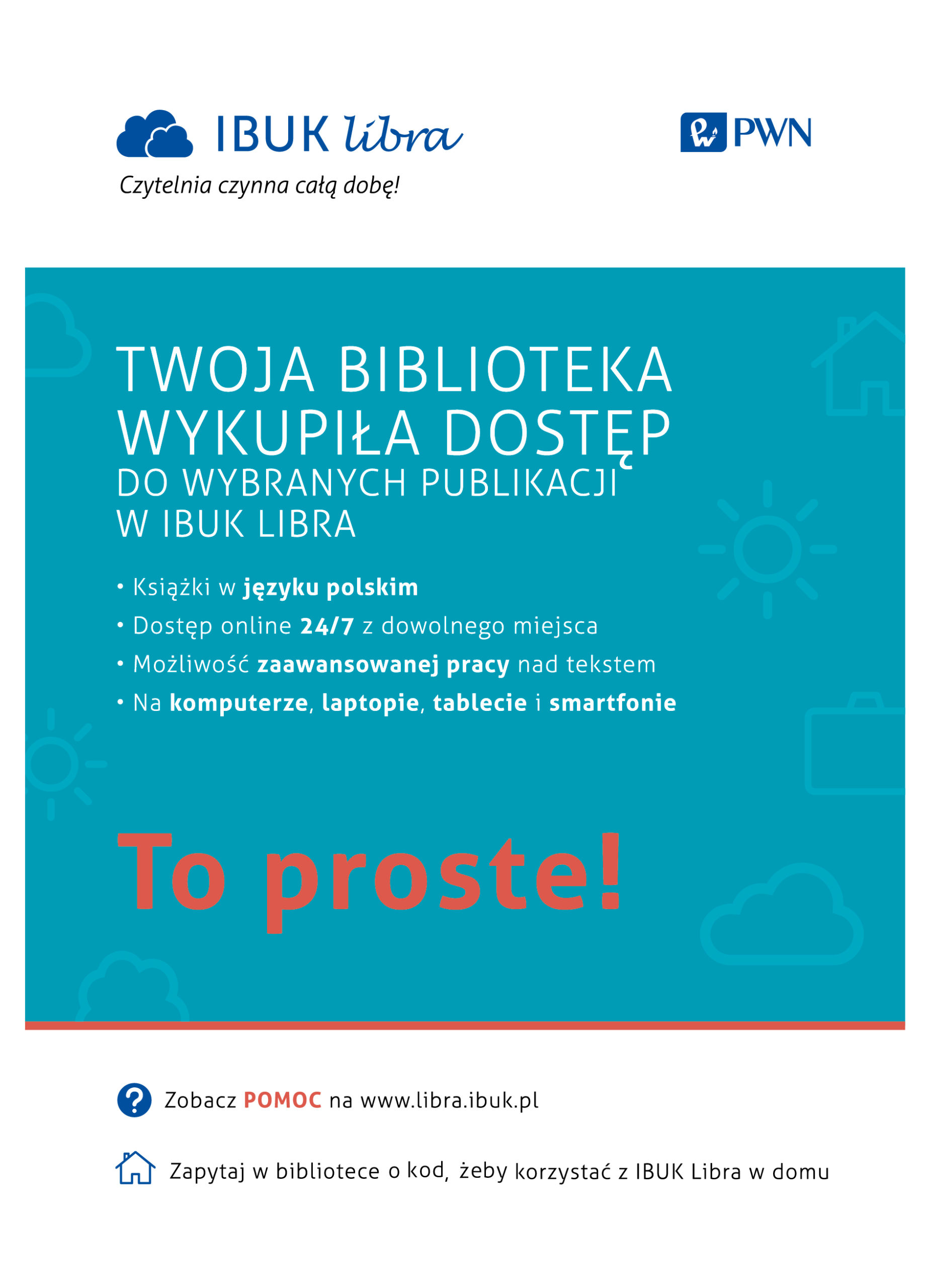 Plakat usługi dostępu do bazy ebooków IBUK LIBRA
