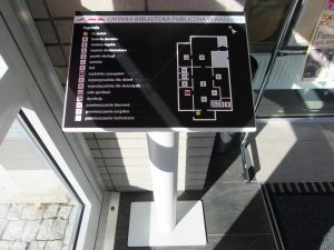 Mapa dotykowa pomieszczeń biblioteki głównej
