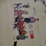 Praca nad kolażem - układ elementów tekstowych i grafik składający się na koncepcję Poezja for me